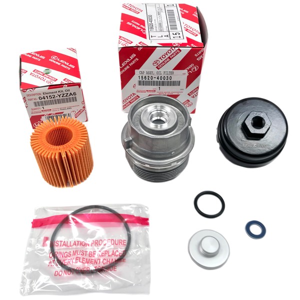 Genuine 04152-YZZA6 Oil Filter with Genuine 15620-40030 Oil Filter Housing