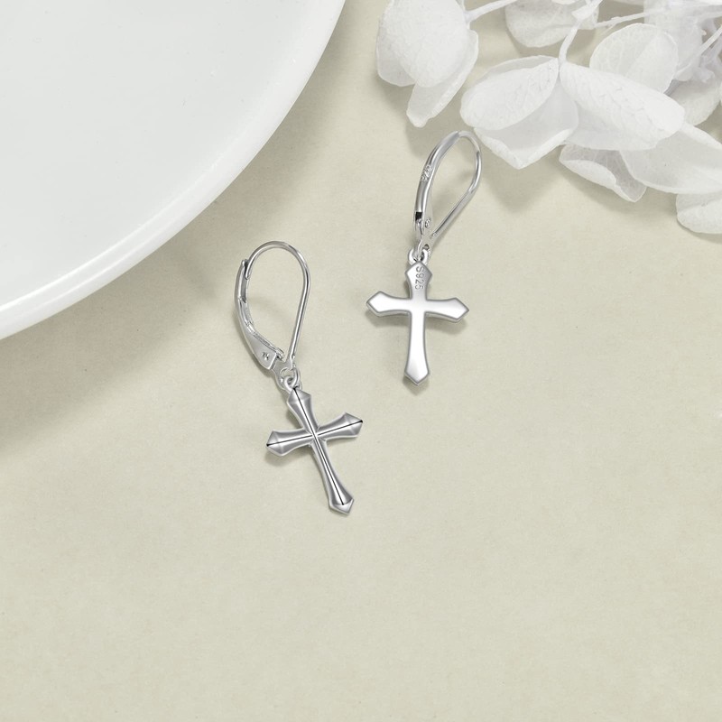 ONEFINITY Cross Earrings for Women Sterling Silver Cross Earring Cross