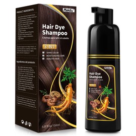 Lazibudgha Dark Brown Hair Dye Shampoo, Hair Color Shampoo for Cover Grey Hair, Natural with Herbal Ingredient for Men and Women 150 ML(dark brown)