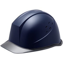 Midori Anzen SC11PCLV RA Helmet for Work, Made of PC, Clear Visor, Air Vents, Rain Guard, Anti-Slip, Navy/Smoke