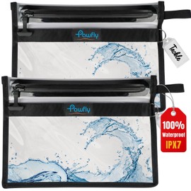 Pawfly Tackle Storage Bag, IPX7 Waterproof Fishing Tackle Bag, Fish Tackle Storage Bags for Lure & Soft Plastic Bait Storage, Fishing Bag with Water-Resistant Easy-Grip T-Pull Zipper & ID Tag