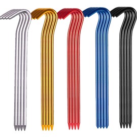 UOPR Ultra Lightweight Tent Peg Stake for Tents, 7.1 inches (18 cm), Duralumin Pegs, Mountain Climbing, Camping, Tent Pegs, Point Stakes, For Tents, Tarp, Set of 20