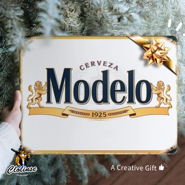 Clolinse Modelo Beer Signs | Man Cave Decor | Bar Vintage Metal Tin Signs | Garage Retro Home decor | Wall Poster Funny Cool Things Stuff For House Shop Room Coffee 12 * 16 Inch