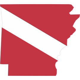 StickerTalk Die Cut Dive Flag Arkansas Vinyl Sticker, 5 inches by 4.5 inches