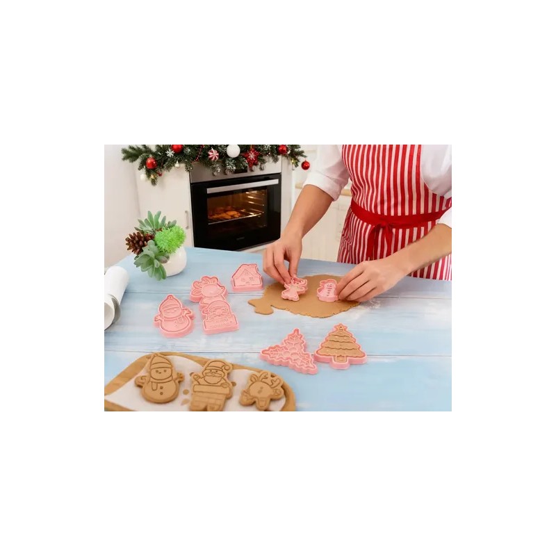 Kit 8 Pzs Cortadores De Galletas Navidad Moldes Repostería