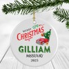 Gilliam Ornament Gilliam MO Christmas Ornament Gifts Plastic Round 3''
