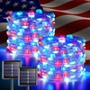 JMEXSUSS 2 Pack Red White and Blue Solar Lights, Each