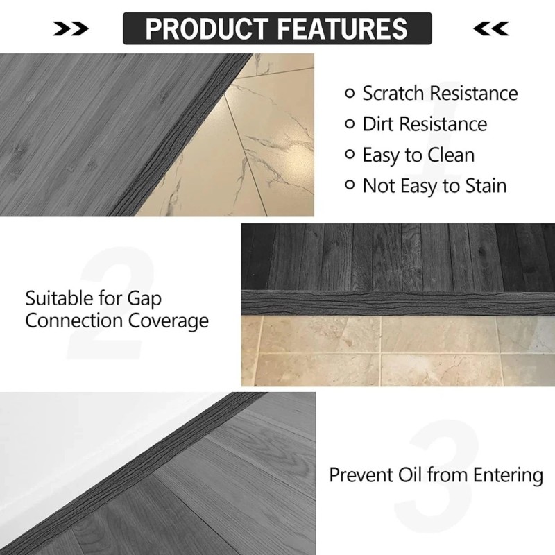 MYFAMIREA 20Ft Floor Transition Strip Self Adhesive Vinyl Cover Floor
