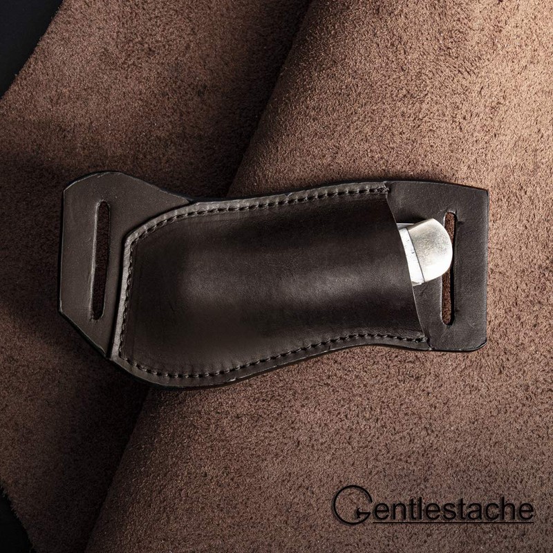 Gentlestache Leather Pocket Knife Sheaths for Belt, Folding Knife Sheath,