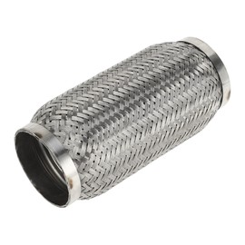 TUCKBOLD Car Exhaust Flex Pipe 3.14 Inch OD Flexible Braided Exhaust Tube | Universal Flexible Pipe Tubing Silver Tone 1 Pc