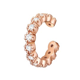 Glanzstücke München Women's Ear Cuff 925 Sterling Silver with White Zirconia, Silver, Cubic Zirconia