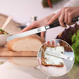 imarku Steak Knives Set of 6, German High Carbon Stainless Steel Serrated Knife Set with Wooden Block, 5-inch Safe Material Sharp Knives with Ergonomic Handle