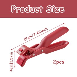Pot Holder Clamp 2 PCS Anti Scald Bowl Holder Clip Multi-purpose Anti-Scald Bowl Holder Clip for Kitchen Clip Pot Holder Pot Holder Clip Suitable for Cooking with Pots Pans and Plates (Red)