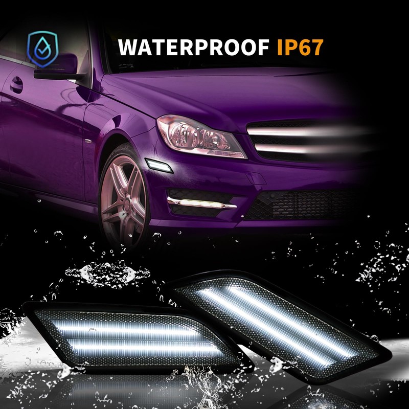 DERMOKA LED Side Marker Lights for 2012-2014 M'ercedes-Benz Pre-LCI W204