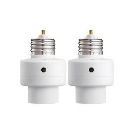 DEWENWILS Light Sensor Socket, Dusk to Dawn Light Bulb Sockets with Timer, 360° Sensor Rotation, E26/E27 Light Socket Adapter for Porch Light, Wall Light, 2 Pack