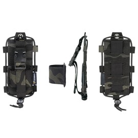 IDOGEAR Tactical Radio Pouch Molle Radio Holster for walkie talkie Baofeng UV5R UV82 BF-F8HP Adjustable Storage Rifle Magazine Pouch(Multi-camo Black)