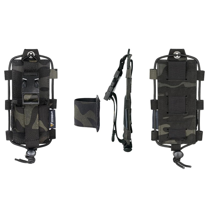 IDOGEAR Tactical Radio Pouch Molle Radio Holster for walkie talkie