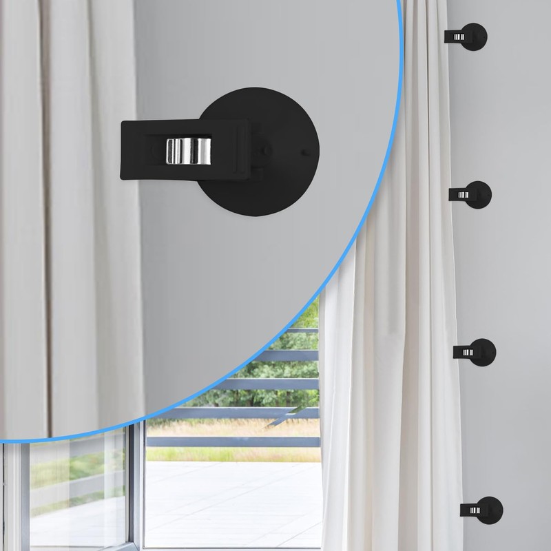 NQEUEPN 6pcs Shower Curtain Clips, Shower Splash Clips Suction Cup