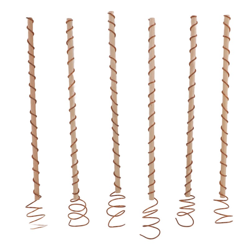 6PCS Electroculture Stakes Stable Support Garden Antenna Copper Coil for