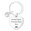 YpbbyKit Dog Mum Keyring Frenchie Lover Gifts for Women World's