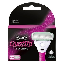Wilkinson Sword Quattro for Women Sensitive Rasierklingen für Damen Rasierer, 3 St