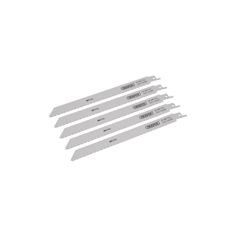 Draper 38593 Bi-metal Reciprocating Saw Blades for Metal Cutting, 225mm,