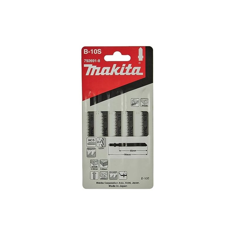 Makita 792691-8 Jig Saw Blade B-10S 5/Se F/Splinter Free Cut