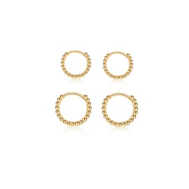 Hoop Earrings Silver 925 Earrings Rose Gold Silver Black Gold Earrings Set Small Hoop Earrings Helix for Women Men Girls (8 mm/10 mm/12 mm), Metal Alloy Steel