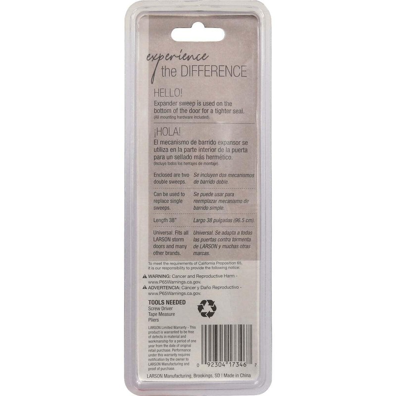 LARSON Certified Replacement Door Sweep, Storm Door Draft Stopper for