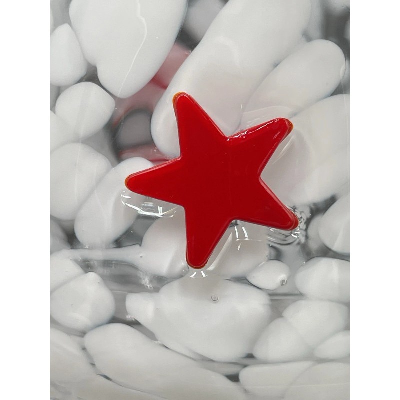 Anthropologie Icon Juice Glass Confetti Edition Red Star 17.25 Oz.