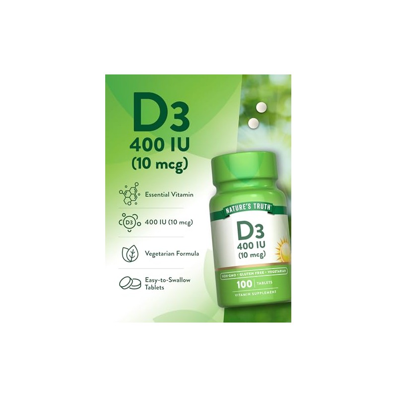 Nature's Truth | Vitamina D3 | 100 cápsulas | 10