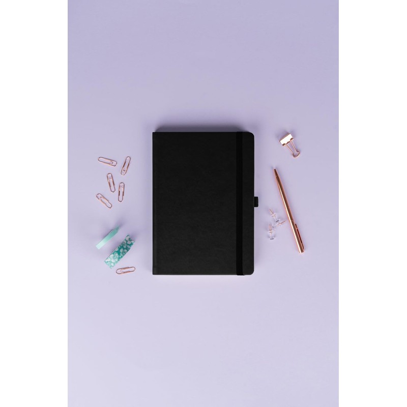 NOTIQUE Dotted Hardback Notebook, Notebook, Journal, Diary with Elastic Band