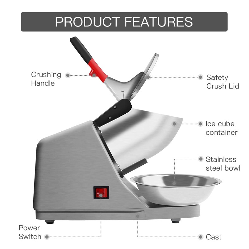 Reespring Snow Cone Machine Shaved Ice Machine Ice Crusher with