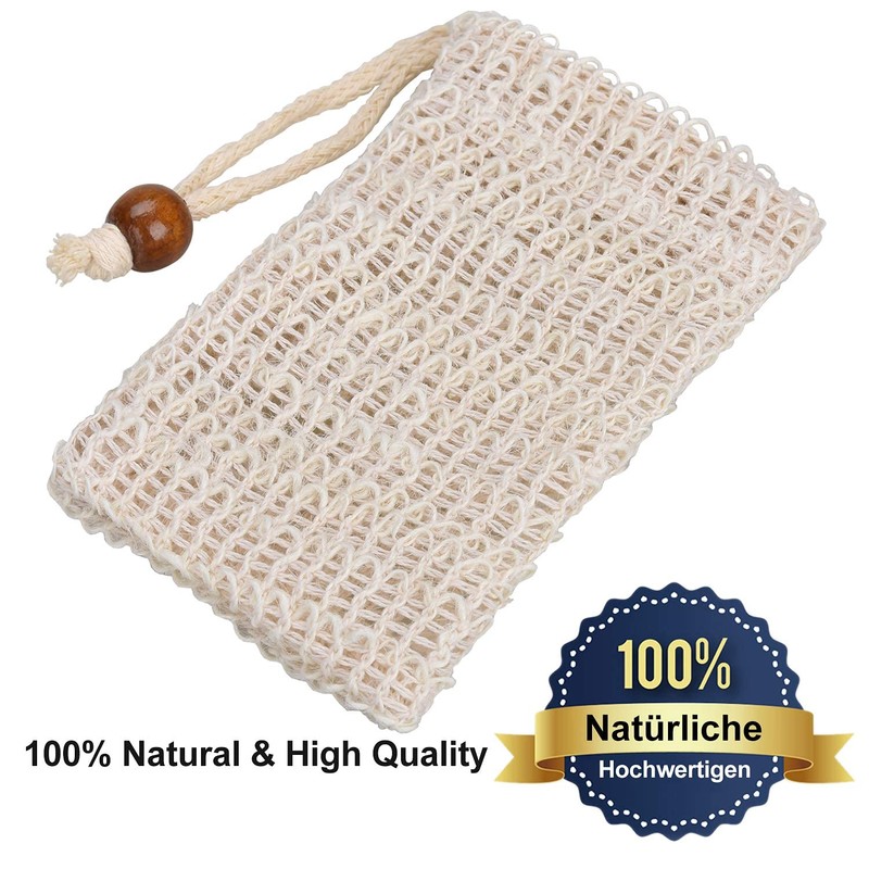 Pretop 4 x Organic Soap Bags, Natural Sisal Soap Pouches