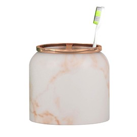 nu-steel MST4CH Misty Copper Collection Toothbrush Holder, Perfect for Home & Bathroom Accessories, Resin and Metal