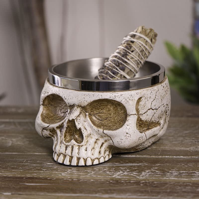 Pacific Giftware Skull Bowl with Stainless Steel Insert 350 ml