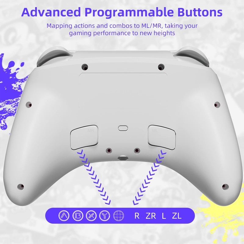 Mytrix Bluetooth Wireless Controller für Switch/Lite/OLED mit Optisch RGB-Joystick, Kompatibel