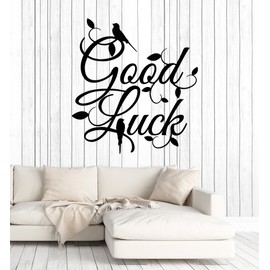 Vinyl Wall Decal Good Luck Lettering Living Room Interior Stickers Mural Large Decor (g6255) Black