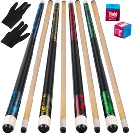LOTKEY Pool Stick, Pool Cue 58'' 21 oz Cue Sticks with Extra 2 Pool Chalks Canadian Maple Pool Sticks Durable for Professional Billiard Players