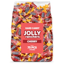 Cherry Jolly Ranchers Hard Candy – Original Flavor – 1 LB Bulk Bag (Approx. 75 Pieces) – Individually Wrapped Tart & Sweet Treats for Baby Showers, Back to School, Birthdays & Gift Bags