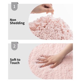 Disolla Pink Toilet Rug 22x24 Non Slip Fluffy Toilet Floor Mat U Shaped Washable Bathroom Contour Rug for Toilet Absorbent Thick Toilet Carpet