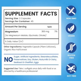 Bioemblem Triple Complex Magnesium 300mg 90 Veggie caps Sin Sabor