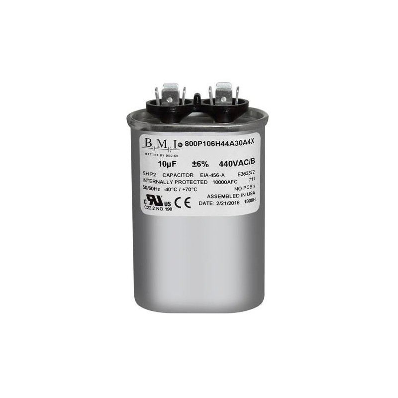 USA Replacement for Genteq Oval Capacitor 10 UF MFD 370V