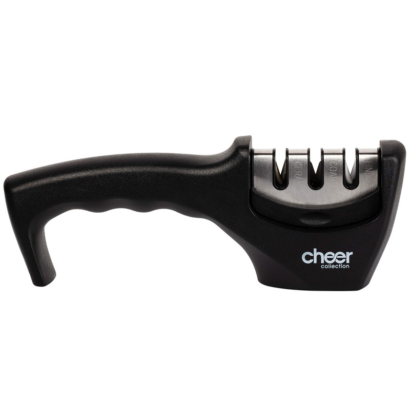 Cheer Collection 3-in-1 Knife Sharpener, Professional Blade Sharpening System for