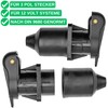 3-pin socket, 1 piece, 4-hole mounting plate, hard plastic housing,