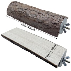 Allazone 5 PCS Natural Wood Stand Bird Perch Stand, Bird Parrot Perch Stand Set, Wooden Parrot Perch Stand Perch Platform Cage Accessories for Parrotlets Cockatiels Budgies Parakeets