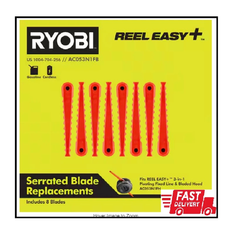 RYOBI Reel Easy + Serrated Blade Replacements (8-pack) | Ryobi