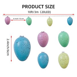 NJN Easter Decorations Easter Eggs String Lights Battery Operated 10 ft 20 LED Fairy String Lights for Easter Decor Party Home Indoor Outdoor Garden Decorations (Color 3)