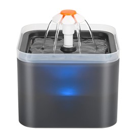 AONBOY Ultra Silent Pet Fountain 67oz/2L, with LED Light, Activated Carbon Filter for Cats and Small Dogs(Gray)