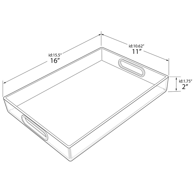 Azar Displays 556260 Clear Acrylic Serving Tray with Handles –